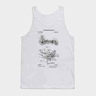 Recumbent Bicycle Patent - Recumbent Bicycle blueprint art Tank Top